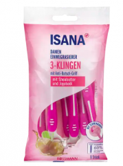 ISANA Damen Einwegrasierer 3-Klingen, ИСАНА Женские одноразовые бритвы с 3 лезвиями с маслом ши, 8 штук