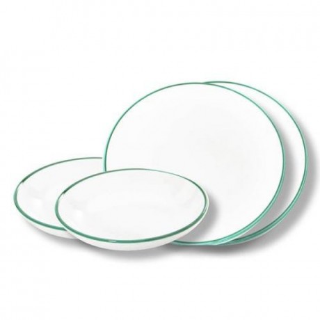Gmundner Keramik Gmundner Keramik Gruner Rand Dinner for two Gmundner Ceramics Green Rim Ужин на двоих