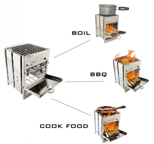 Dsen Dsen Gaskocher Campingkocher Holzofen Holzofen Camping Mini Grill, (1-St)  Газовая плита Dsen Кемпинговая печь Дровяная печь Дровяная печь Кемпинг Мини-гриль (1 шт.)