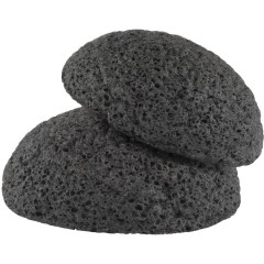 ERBORIAN Konjak-Schwamm mit Bambuskohle Sanfter Peeling-Schwamm Губка Konjac с бамбуковым углем Мягкая отшелушивающая губка