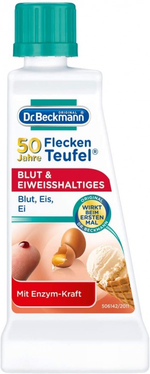 Dr. Beckmann Fleckenteufel Blut & Eiweibhaltiges, Доктор Бекманн Пятновыводитель кровь и белковые пятна, 50 мл Dr. Beckmann Fleckenteufel Blut & Eiweibhaltiges, Доктор Бекманн Пятновыводитель кровь и белковые пятна, 50 мл