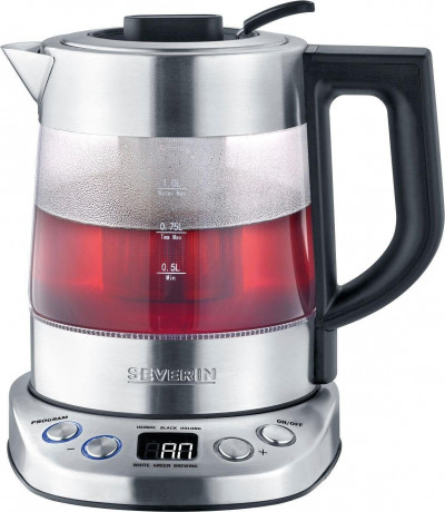 Severin Severin Wasser-/Teekocher WK 3473, 2200 W, bis zu 1 l Wasser oder 0,75 l Tee, mit Teesieb, inkl. 5 Teeprogrammen  Заварочный чайник для чая/воды Severin WK 3473, 2200 Вт, до 1 л воды или 0,75 л чая, с ситечком для чая, включая 5 чайных программ