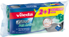 Vileda губка  Glitzi Pur Active 2+1 reinigungsstark ohne zu verkratzen, 3 шт