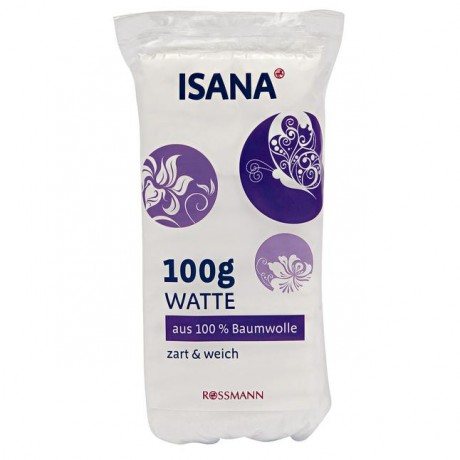 ISANA Baumwoll-Watte Хлопчатобумажная вата для всех типов кожи 100 г