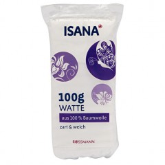 ISANA Baumwoll-Watte Хлопчатобумажная вата для всех типов кожи 100 г