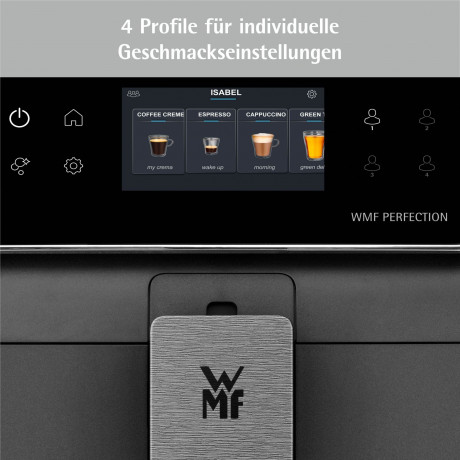 WMF WMF Kaffeevollautomat, 15 Getrankespezialitaten, Double Thermoblock, Edelstahl-Mahlwerk Полностью автоматическая кофемашина WMF, 15 видов напитков, двойной термоблок, кофемолка из нержавеющей стали.