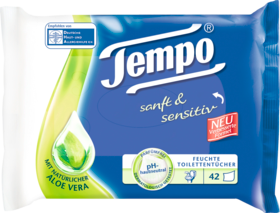 Tempo Влажные Салфетки sanft&sensitiv Nachfüller, 42 шт