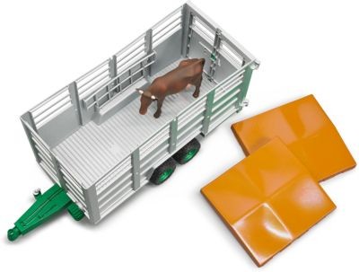 Bruder Viehtransportanhanger mit 1 Kuh Прицеп для перевозки скота с 1 коровой