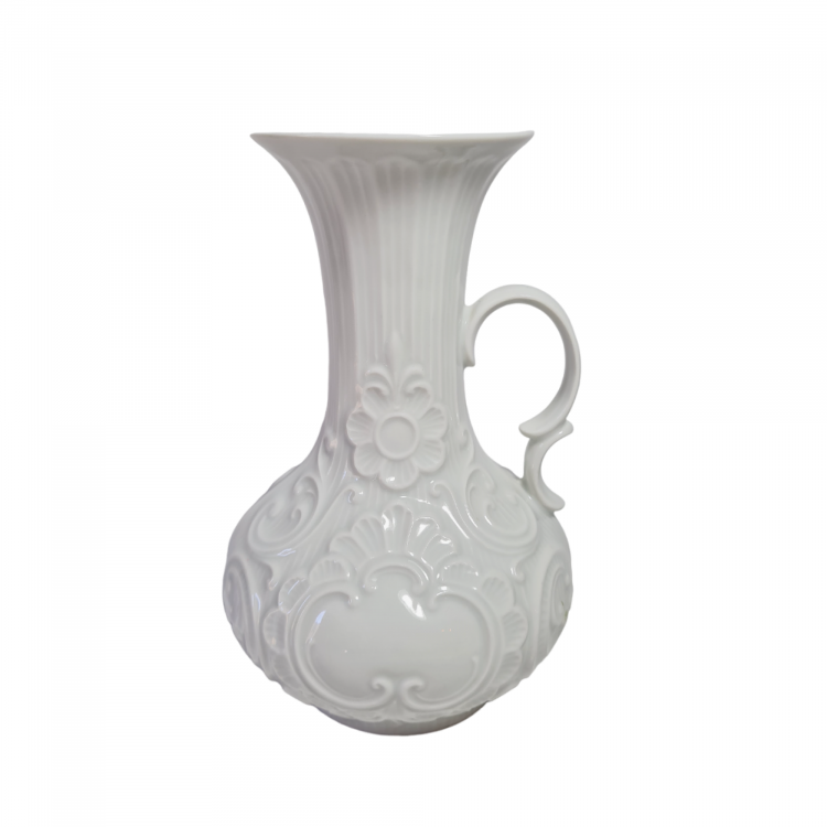 Вазочка винтажная Wundsiedel Bavaria с объемным декором и ручкой, средняя, 20 см, Германия, 1970-80гг.