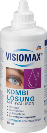 VISIOMAX Раствор, Комплексное решение для очищения, дезинфекции и хранения контактных линз с увлажняющим эффектом, содержит Гиалурон. Для мягких контактных линз, 360 мл