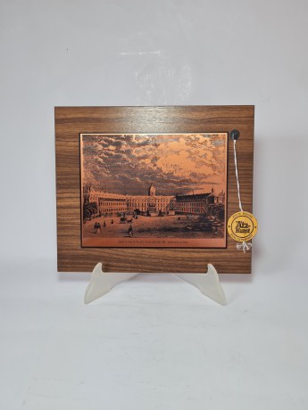 Aitzkunst Гравюра-офорт "Дворцовая площадь в г. Карлсруэ, 1840г.", 22смx25.5см, Германия, 1960-70гг.