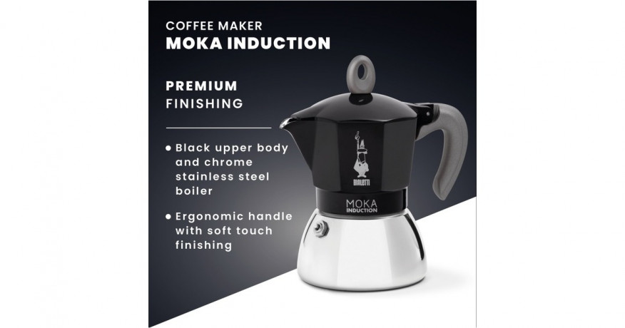 Bialetti Bialetti Moka Induction, Espressomaschine schwarz/silber, 6 Tassen  schwarz, silber Bialetti Moka Induction, кофемашина для эспрессо черный/серебристый, 6 чашек