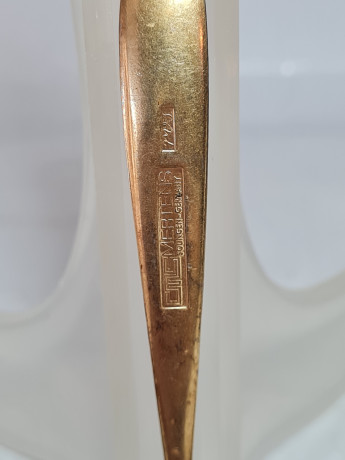 Набор для кофе винтажный Kahla GDR изображением Зальцбурга, кофейная пара (2 шт.) и ложка, фарфор, Германия, 1960-70гг.