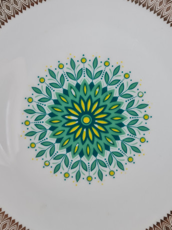 Чайное трио винтажное Winterling Marktleuthen Bavaria с зелено-золотистым декором, фарфор, Германия, 1960-70гг.