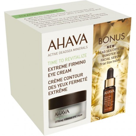 Ahava (Ахава) Time To Revitalize Geschenkset Подарочный набор, Extreme Firming Eye Cream Крем 15 мл + Dead Sea Osmoter Crystal Osmoter X6 5 мл / 1 шт.