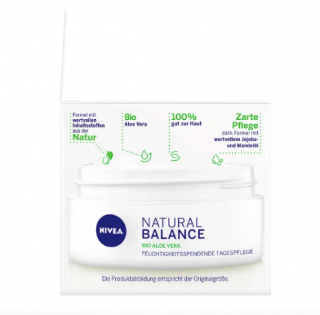NIVEA Tagescreme Natural Balance feuchtigkeitsspendend, Нивеа Крем для лица увлажняющий с  органическим алоэ вера, маслами жожоба и миндаля, 50 мл