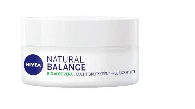 NIVEA Tagescreme Natural Balance feuchtigkeitsspendend, Нивеа Крем для лица увлажняющий с  органическим алоэ вера, маслами жожоба и миндаля, 50 мл