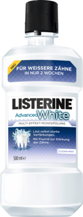 Listerine Advanced , Ополаскиватель для Полости Рта для Защиты Белезны Зубов 500 мл