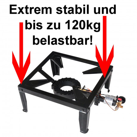 BlueCraft BlueCraft Gaskocher, (mit Piezozundung, Zundsicherung, inkl. Gasschlauch und Gasregler Druckminderer Gas), 10,5 kW 4 Fuss Hockerkocher Campingkocher Gasbrenner 4 Bein, Inkl. Gasschlauch 150 cm und 11 Stufen Gasdruckregler 25-50 mbar verstellbar