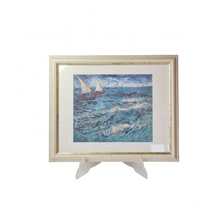 VINCENT VAN GOGH Репродукция картины Ван Гог "Море в Сент-Мари", 33смx26.5см, Германия, 1960-70гг.