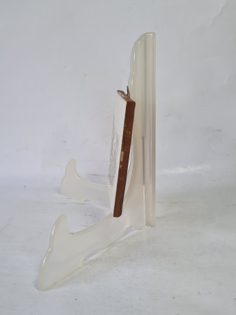 Панно винтажное Wlo "Дрозды с улиткой / Х. Арнот", керамика, 10 x 10 см, Германия, 1960-70гг.