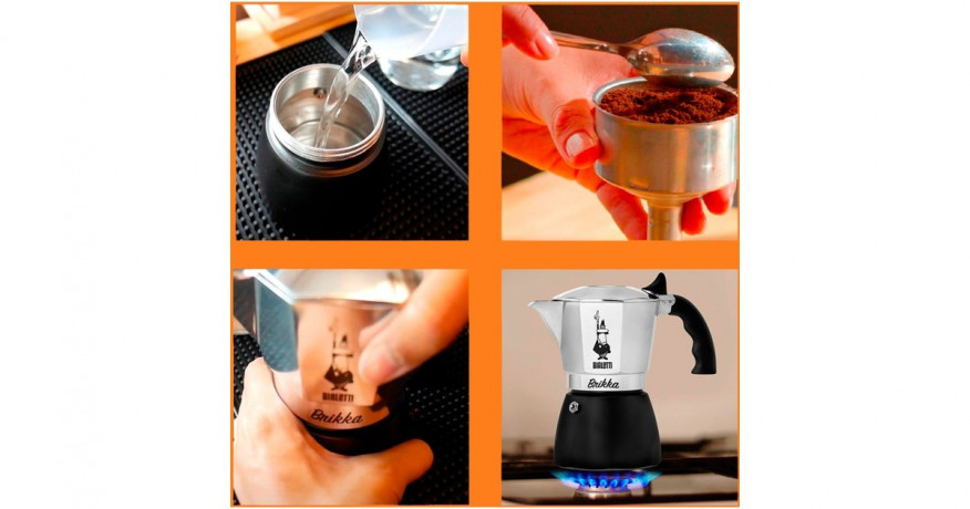 Bialetti Bialetti New Brikka, Espressomaschine silber/schwarz, 4 Tassen  silber, schwarz Bialetti New Brikka, эспрессо-машина серебристый/черный, 4 чашки