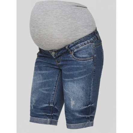 mama licious Брюки для беременных Umstandsjeansshorts MLSCRATCH Meduim Blue Denim