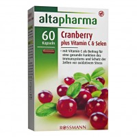 altapharma Cranberry plus Vitamin C & Selen Капсулы Клюква Витамин С и Селен защита клеток от окислительного стресса  73 г