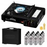 HOMELUX HOMELUX Gaskocher Gas Campingkocher 2,2 KW Gaskocher Set 227g Gaskartuschen, (12-St), 2,2 KW HOMELUX газовая плита походная газовая плита 2,2 кВт комплект газовых плит газовые баллончики 227 г (12 шт.), 2,2 кВт