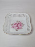 Weimar Квадратное фарфоровое блюдо с ажурным краем и цветочным рисунком "Розовые розы", 17 x 5 см, Германия, 1960-70гг.