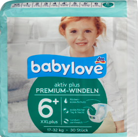 babylove aktiv plus Premium-Подгузники Размер XXL+ 17-32kg, 30 шт