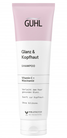 Guhl Glanz & Kopfhaut Shampoo, 150 ml, Guhl шампунь для блеска волос и ухода за кожей головы с витамином C и ниацинамидом, 150 мл