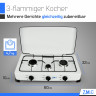 ZMC ZMC Gaskocher Tragbarer Gaskocher Campingkocher 3-flammig inkl. Schlauch und Regler, 5,4 kW 50 mBar Outdoor Gasherd Kochfeld Herd Propangas Tischkocher Газовая плита ZMC, переносная газовая плита, походная плита, 3 пламени, включая шланг и регулятор,