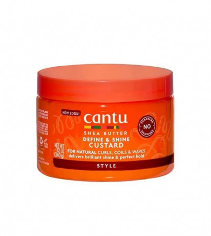 Cantu Shea Butter for Natural Hair Define & Shine Custard Масло ши для натуральных волос, заварной крем для придания блеска и придания блеска, 340г