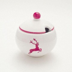 Gmundner Keramik Gmundner Keramik Bordeauxroter Hirsch Zuckerdose glatt mit Ausschnitt d: 10 cm / h: 11 cm Керамическая сахарница Gmundner цвета бордового благородного оленя, гладкая, с вырезом, d: 10 см / высота: 11 см
