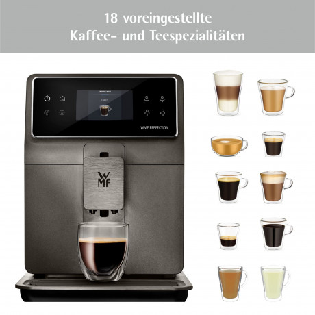 WMF WMF Kaffeevollautomat Perfection 780, Double Thermoblock, Edelstahl-Mahlwerk  Полностью автоматическая кофемашина WMF Perfection 780, двойной термоблок, кофемолка из нержавеющей стали.