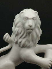 Статуэтка винтажная большая Nasy "Лев с гербом", фарфор, 23 х 15 см, Германия, 1960-70гг.