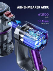 Buture Buture Akku-Hand-und Stielstaubsauger, 400,00 W, beutellos, 33000Pa,Leicht Staubsauger Kabellos mit bis zu 55 Min. Kabelloser  Беспроводной ручной и стержневой пылесос Buture, 400,00 Вт, без мешка, 33000 Па, легкий пылесос, беспроводной, до 55 мину