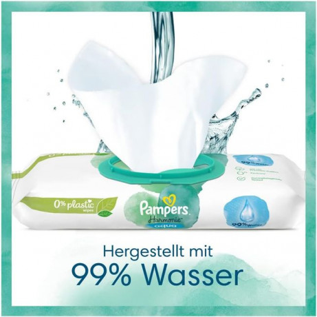 Pampers Harmonie Aqua Baby Wipes Box Детские Влажные салфетки Аква 99% воды, 48 шт (1 упаковка)