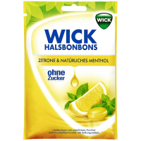 Wick Hustenbonbons Zitrone & Menthol Освежающие драже со вкусом цитрусовых фруктов и мятой 72г