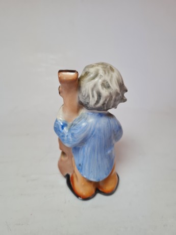 Винтажная фарфоровая фигурка "Музыкант с контрабасом", 5см x 9см, Япония, 1960-70гг.