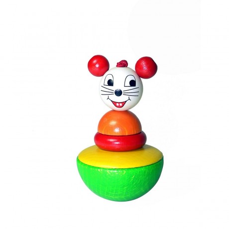 HESS Holzspielzeug Stehaufmannchen Maus Деревянная игрушка стоячая мышь