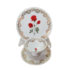 Bareuther Waldsassen Bavaria Чайное трио с позолоченным узором "Красная роза", Германия, 1960-70гг.