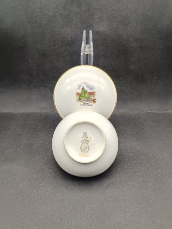 Шкатулка миниатюрная винтажная PWB Porzellan Bavaria "Ахерн", ручная работа, фарфор, 11 см, Германия, 1970-80гг.