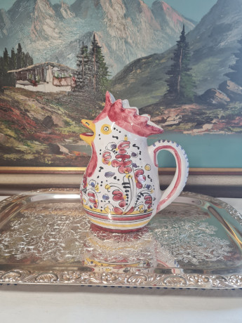 Labor Deruta Кувшин в форме курицы разноцветный, 20 x 15 см, Германия, 1960-70гг.