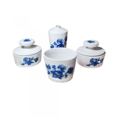 Набор винтажный Floyal Bavaria: розетки, соусник, фарфор, 4 шт., 9 x 7,5 x 7,5 см, 9,5 x 8 x 8,5 см, 12 x 7 см, Германия, 1960-70гг.