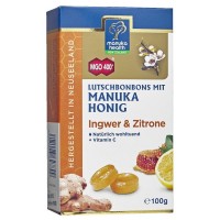 manuka health Lutschbonbons mit Manuka Honig Ingwer & Zitrone Леденцы Имбирь и Лимон от боли в горле