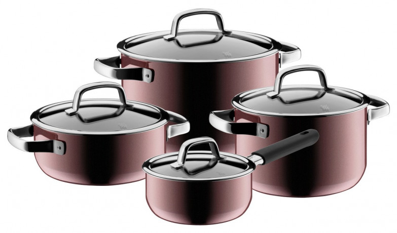 WMF WMF Mineral Topf-Set, 4-teilig, Rose Quartz FUSIONTEC rot Набор горшков WMF Mineral, 4 предмета, Розовый кварц FUSIONTEC