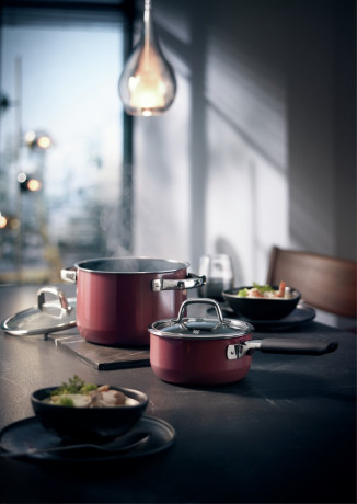 WMF WMF Mineral Topf-Set, 4-teilig, Rose Quartz FUSIONTEC rot Набор горшков WMF Mineral, 4 предмета, Розовый кварц FUSIONTEC