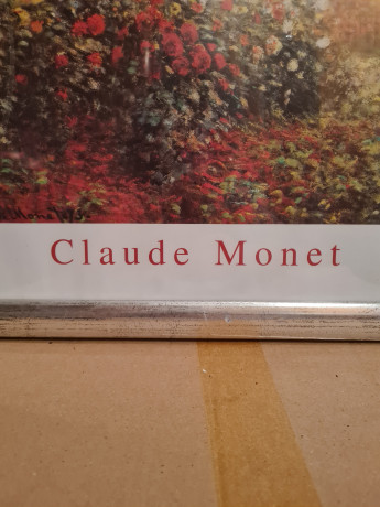 Картина-репродукция винтажная Клод Моне "Дом художника", в раме, 74 х 55 см, Германия, 1980-90гг.